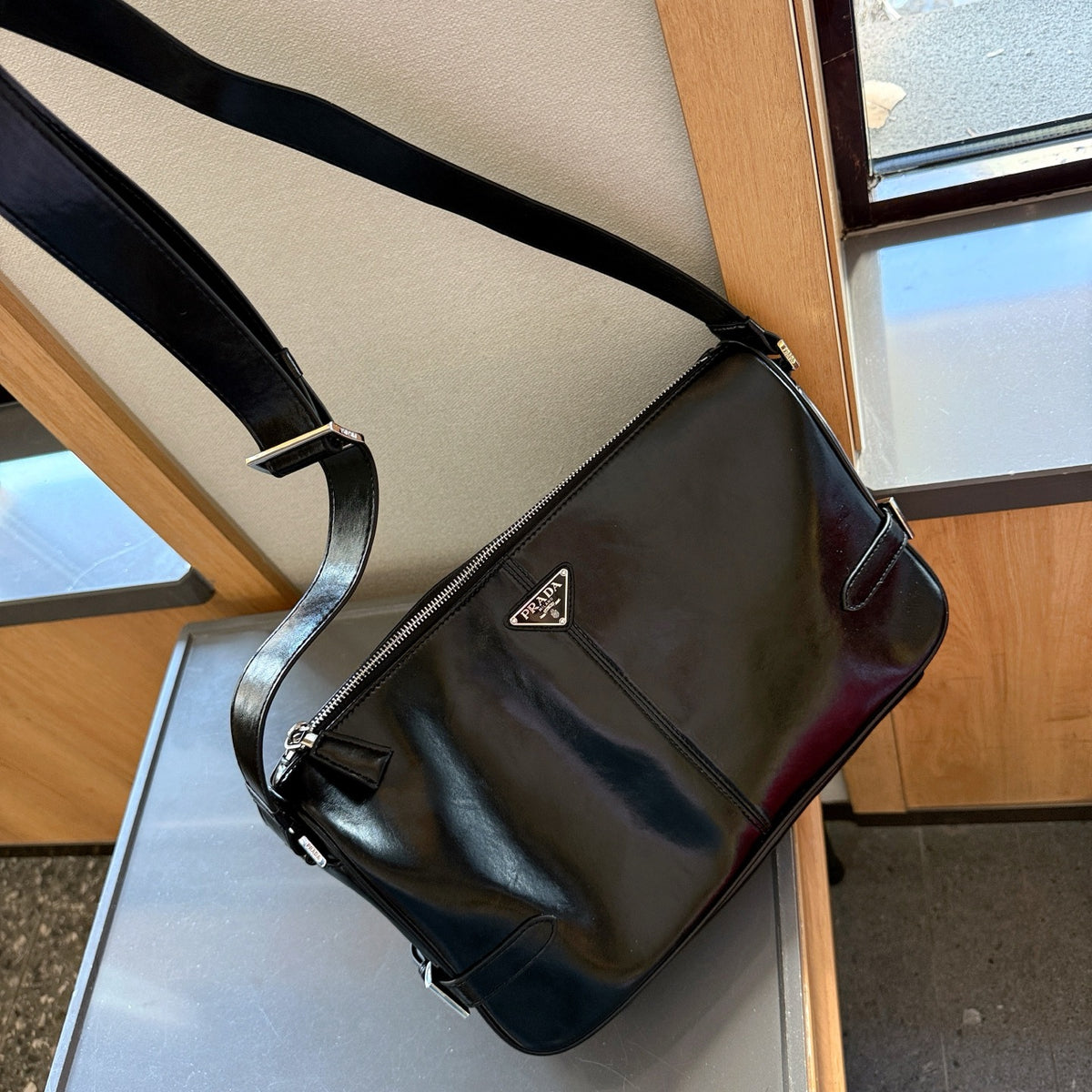 PR Soft leather messenger bag 1825061815