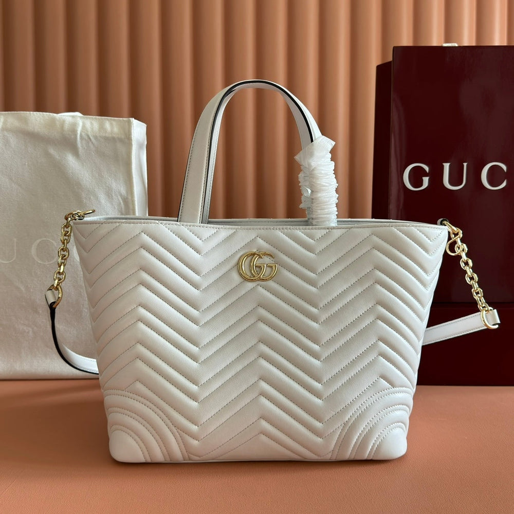 Gi Marmont Large Tote Bag Quilted Leather