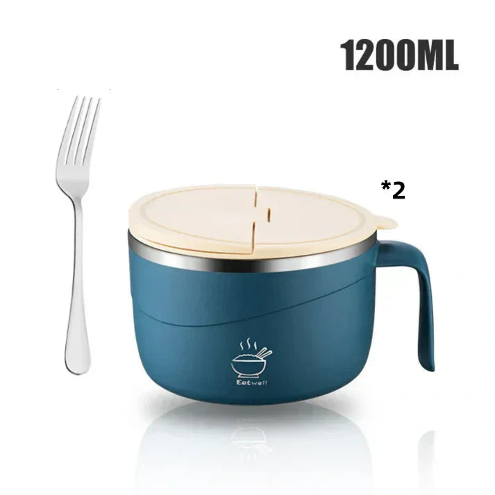 💕304 Stainless Steel Multi-Purpose Anti-Scald Large-Capacity Instant Noodle Bowl