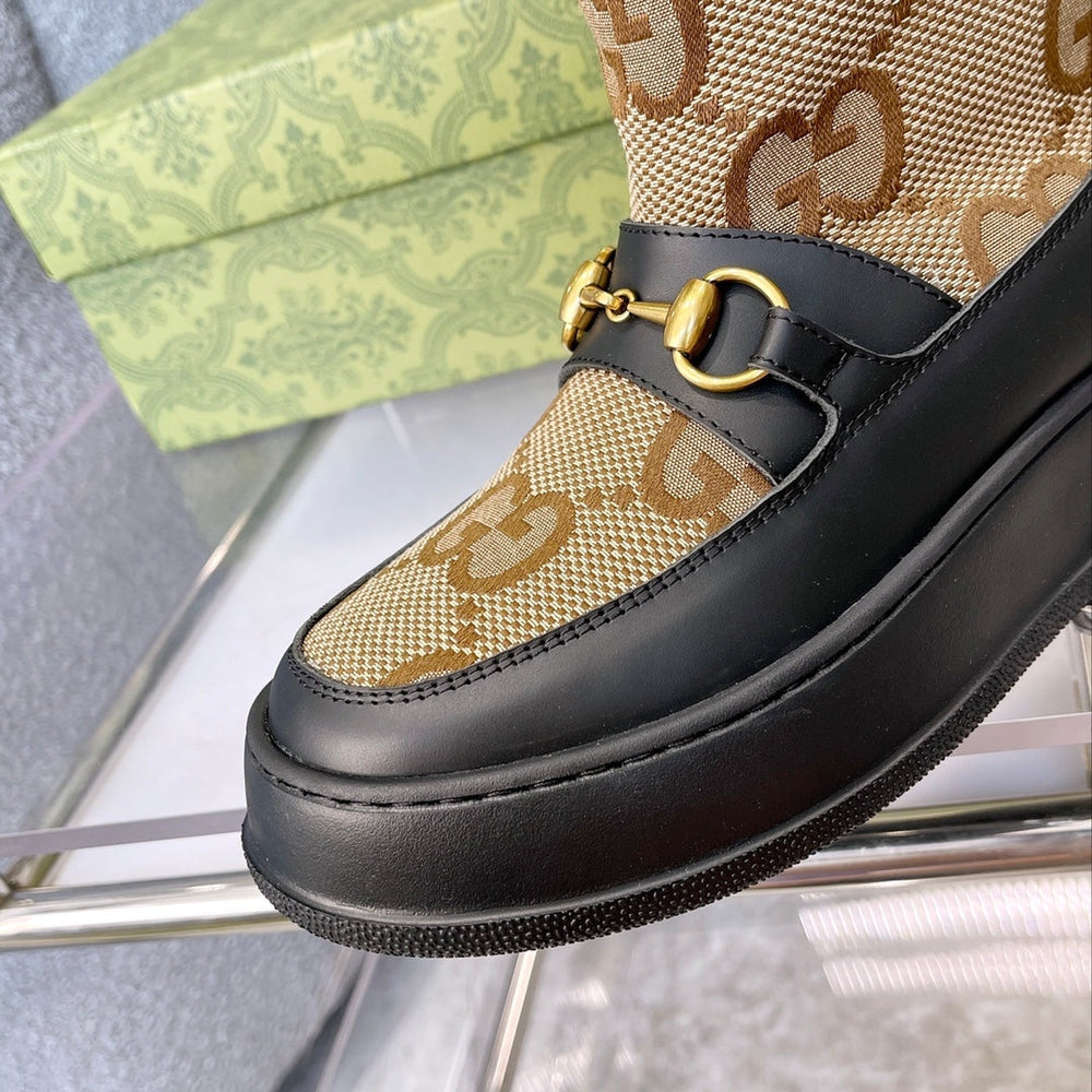 Gi2025 Monogram Boot Wool Canvas Calfskin