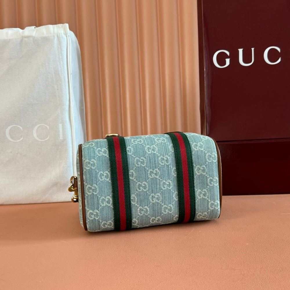 Gi Boston Bag 20 Denim Leather