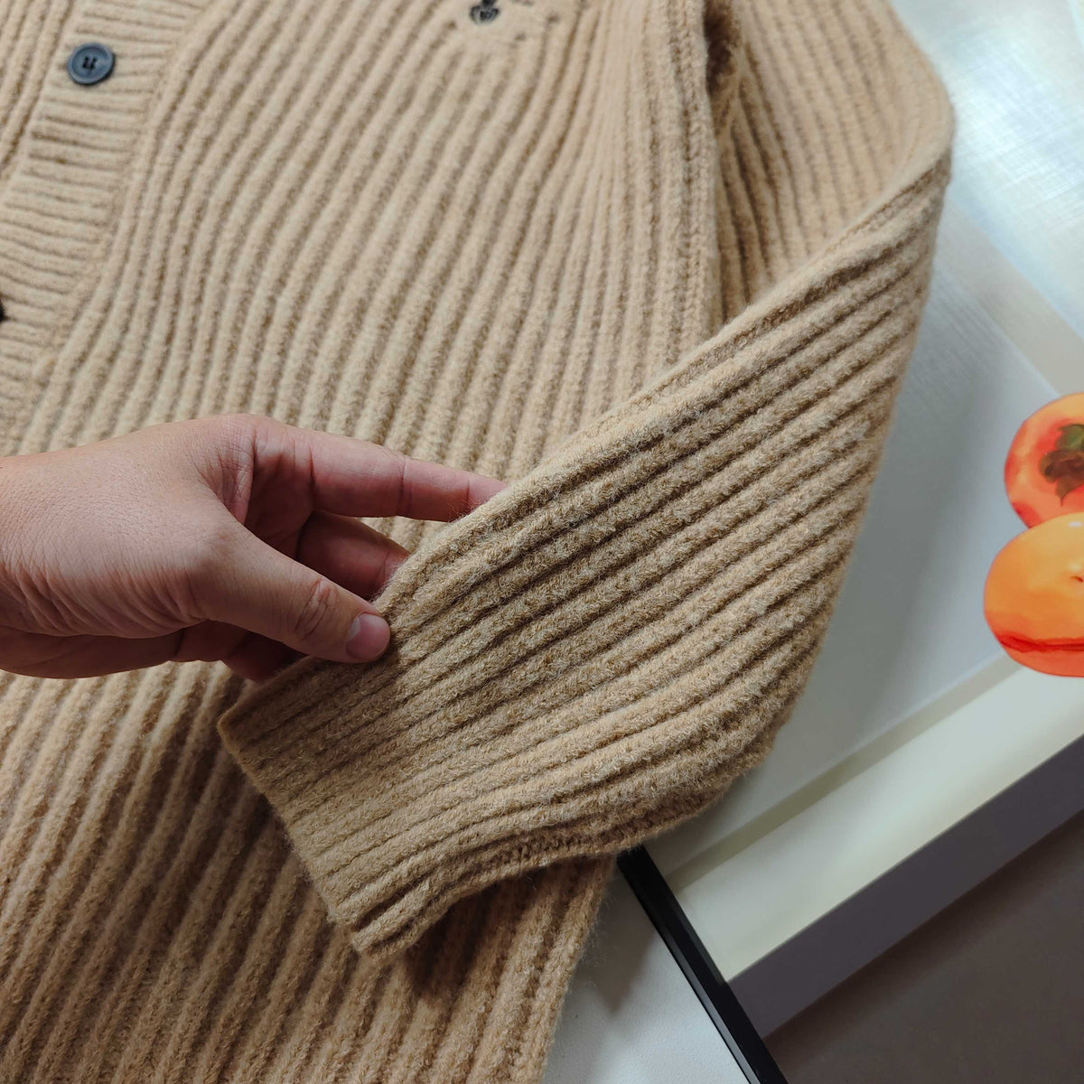 PD Chunky Needle Embroidery Wool Cardigan 1825102013