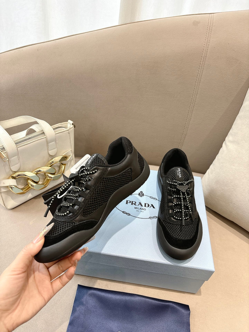 PR Speedrock leather and mesh fabric sneakers 1826051401