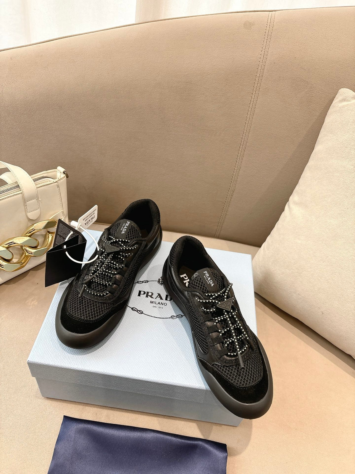 PR Speedrock leather and mesh fabric sneakers 1826051401