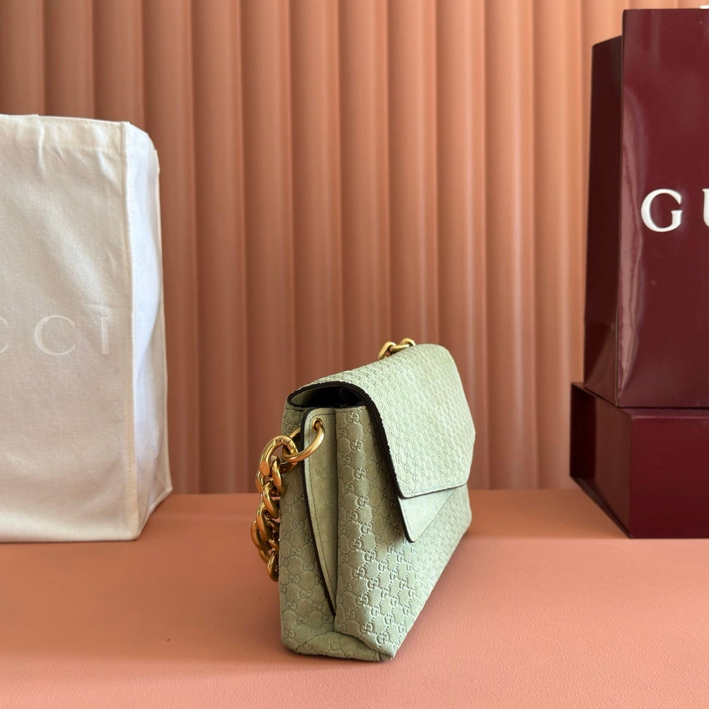 Gi Medium Shoulder Bag With Chain Suede