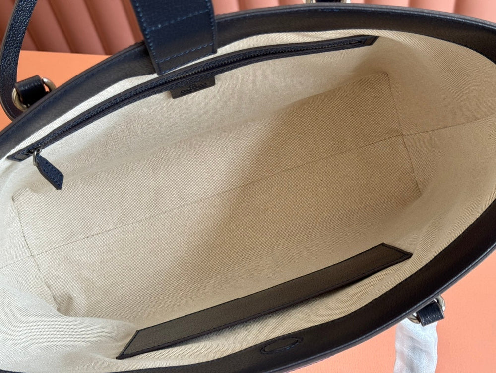 Gi Ophidia 38cm Bag Beige Leather Canvas