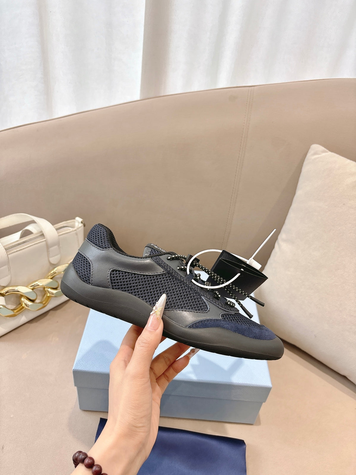 PR Speedrock leather and mesh fabric sneakers 1826051401