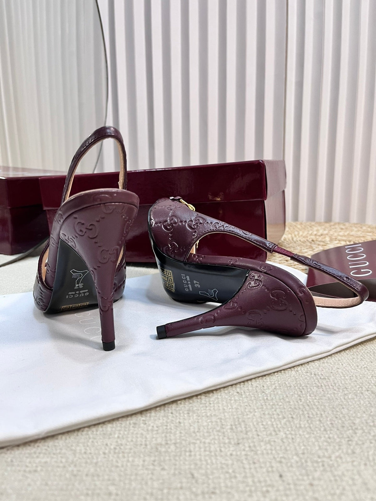GC Horsebit Slingback Pump 100mm Embossed Sheepskin