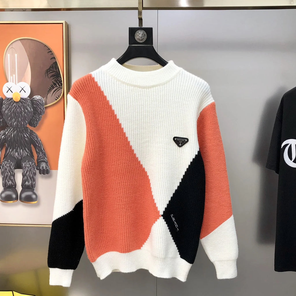 Men's crew neck knitted wool sweater 1426011209