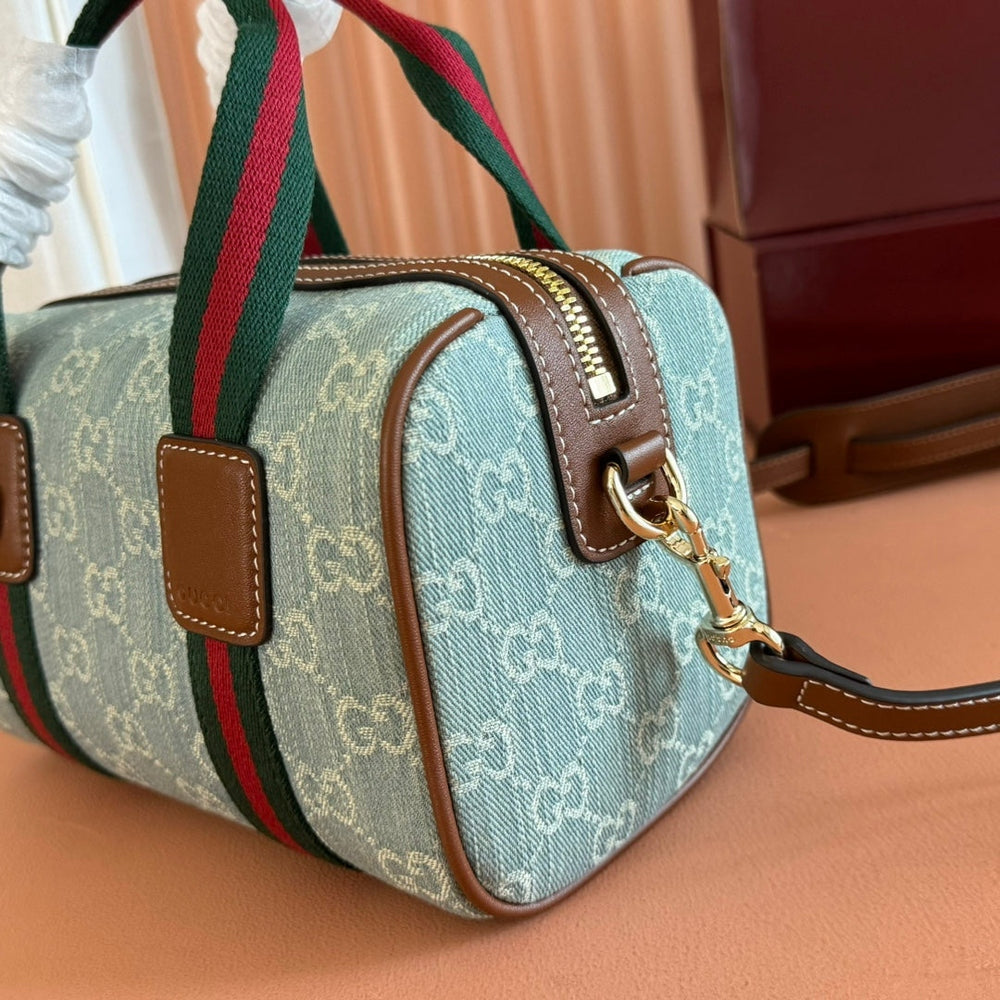 Gi Boston Bag 20 Denim Leather