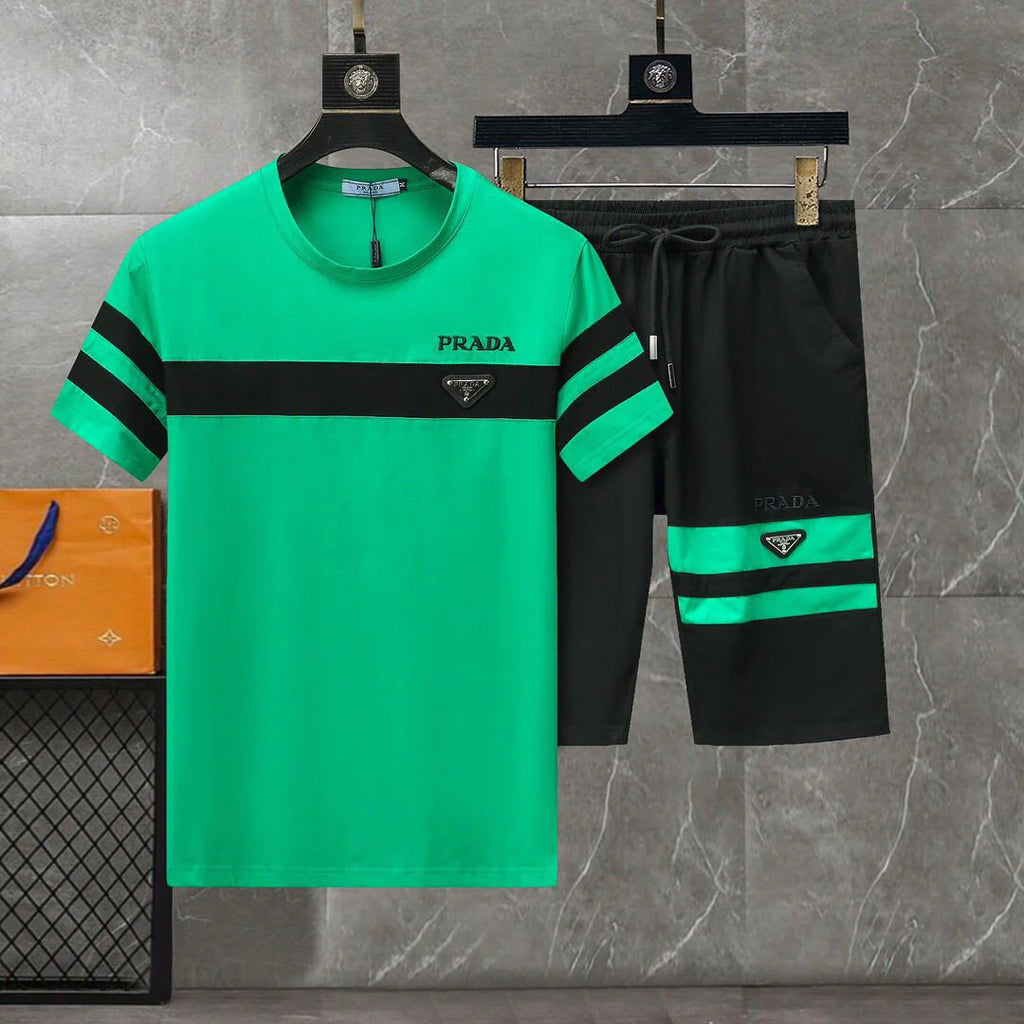 New Men's Trendy Suit Round Neck T-shirt Suit 1024070108