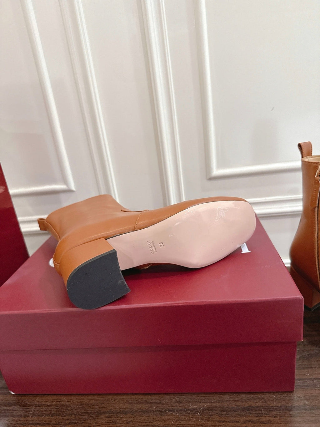 Gi Horsebit Chunky Heel Ankle Boots With Calfskin