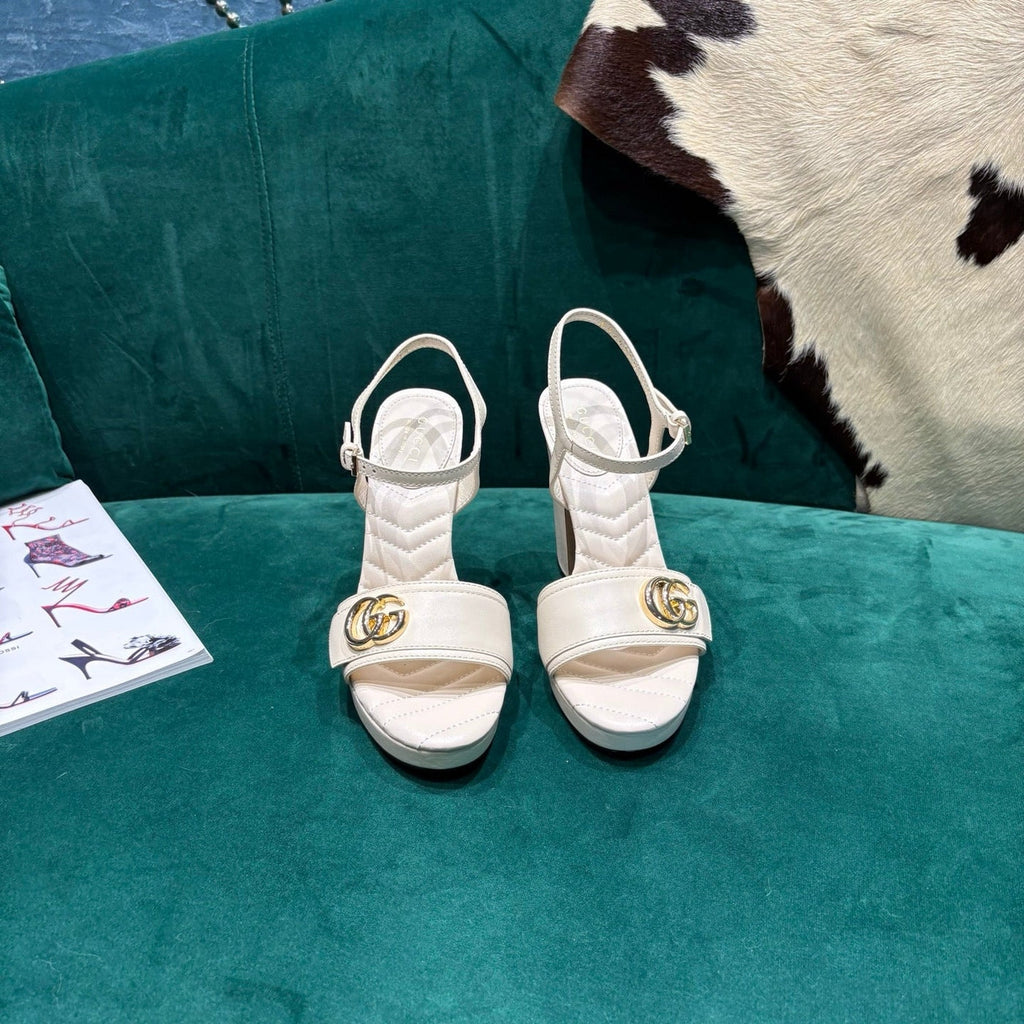 Gi Platform Sandals With The Double G Leather