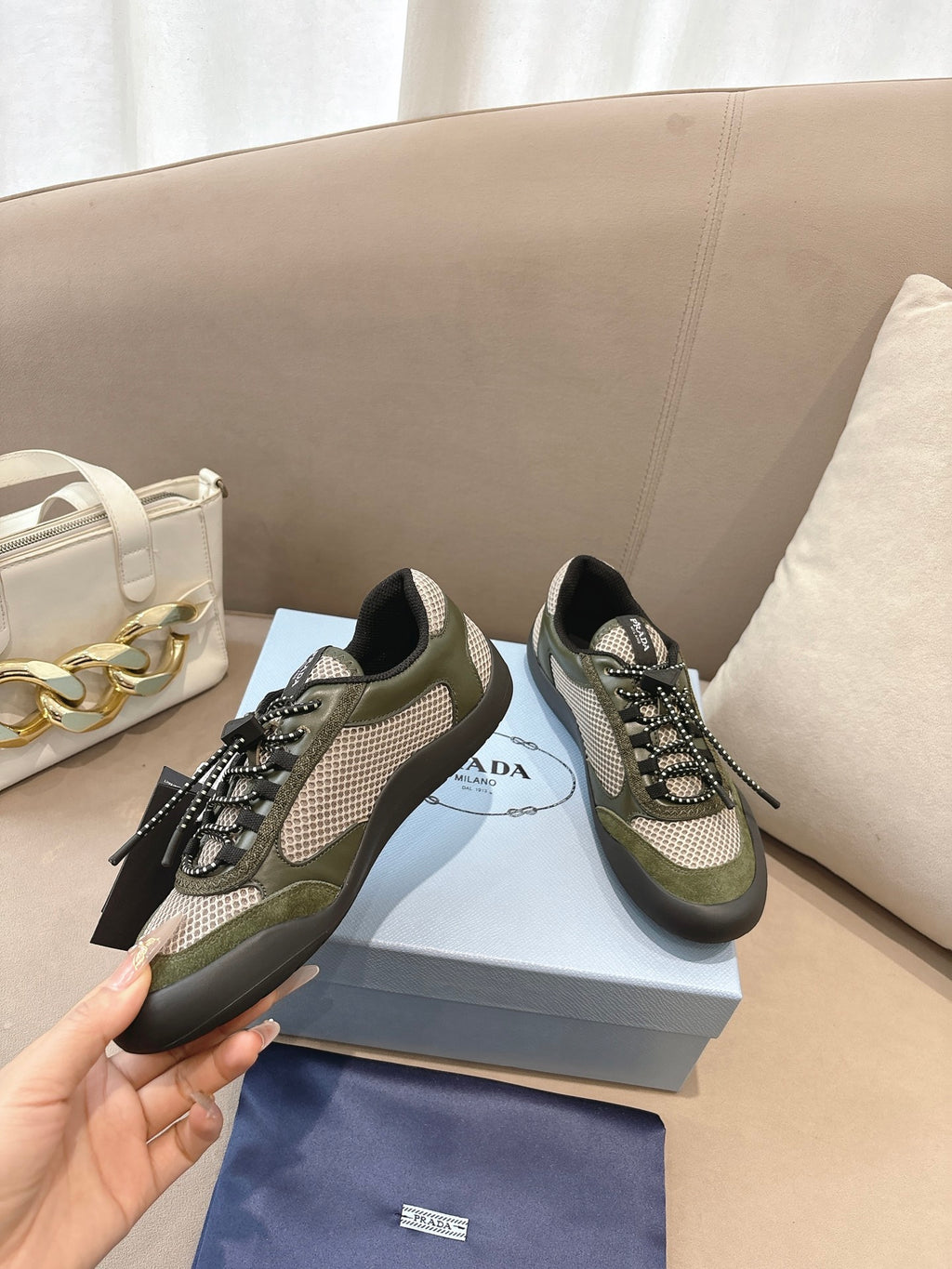 PR Speedrock leather and mesh fabric sneakers 1826051401