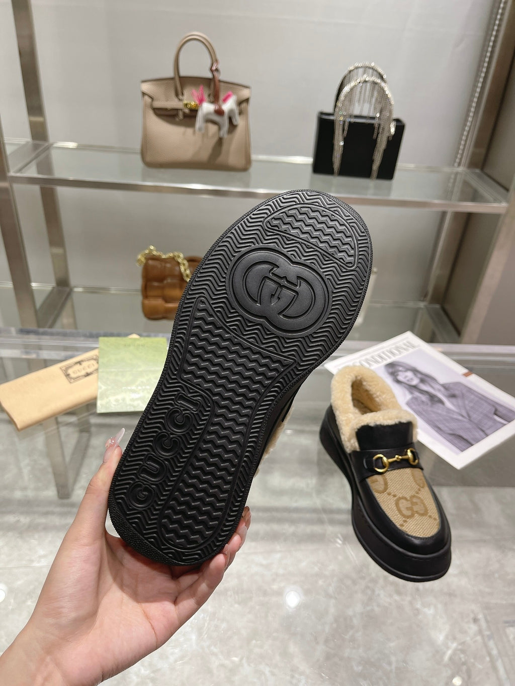 Gi Snow Boots Calfskin Denim Wool