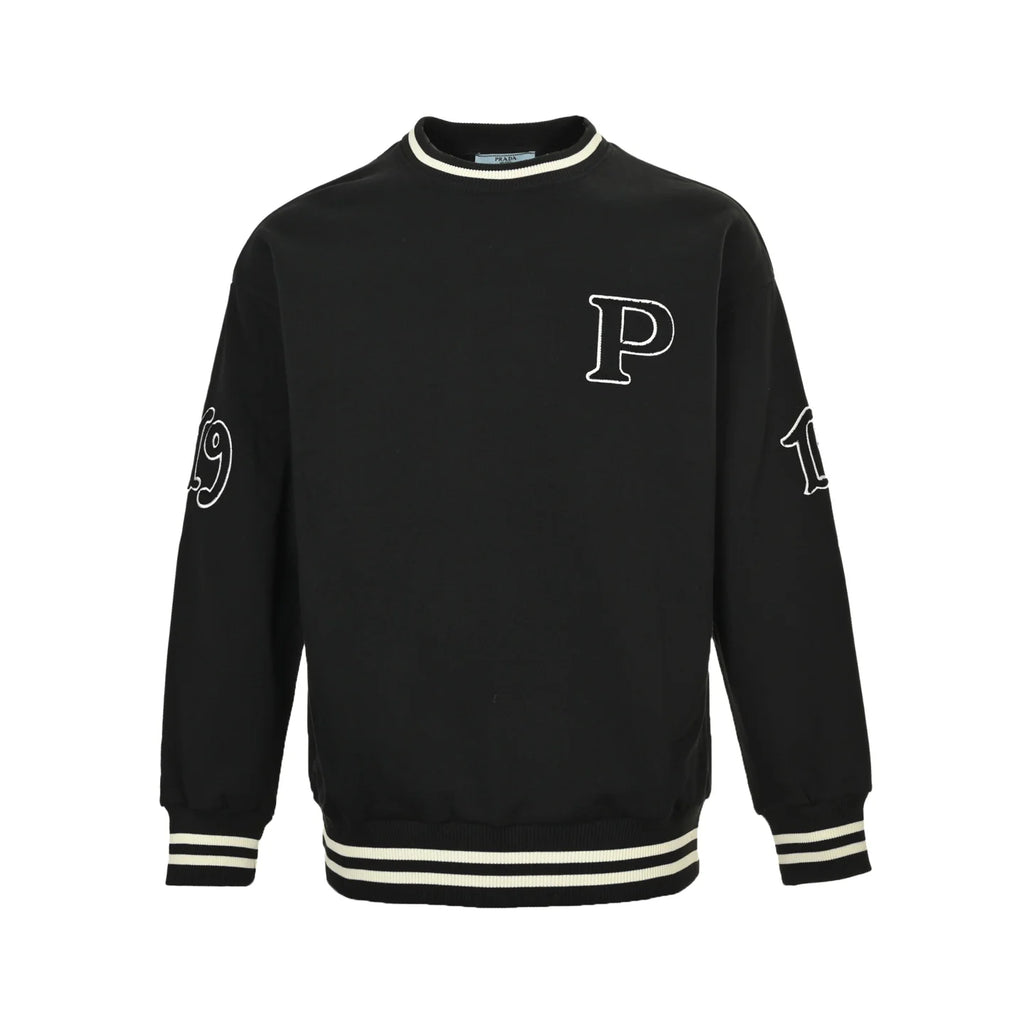 Color-blocked embroidered crewneck sweatshirt 1426011207