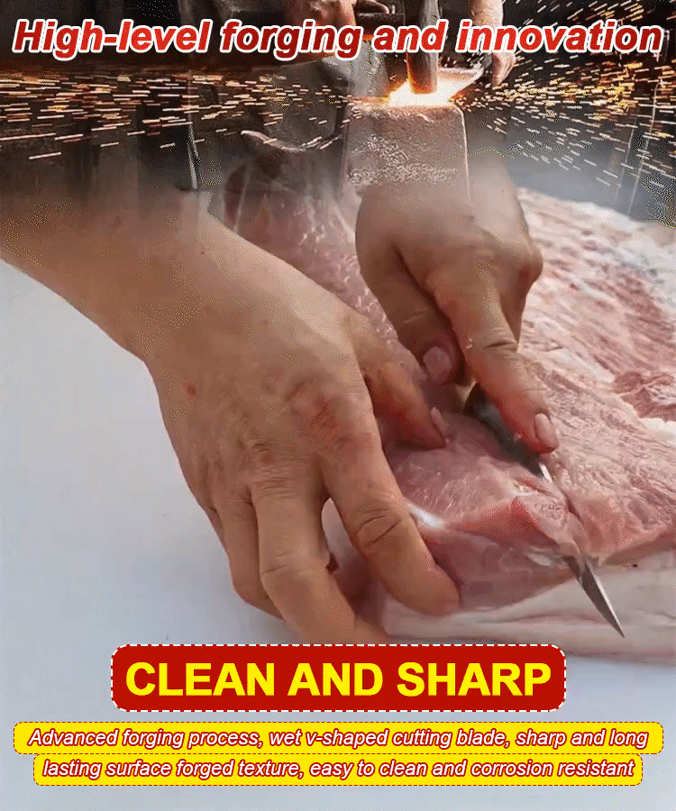 🔥【Sold 31,800 units in 3 days】Hand forged meat knife cuts meat like tofu.