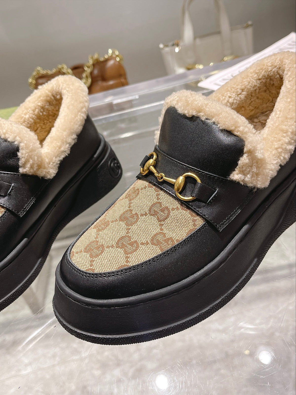 Gi Snow Boots Calfskin Denim Wool