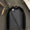New Thick Knitted Sweater for Men's Splicing Sweater 1024110711