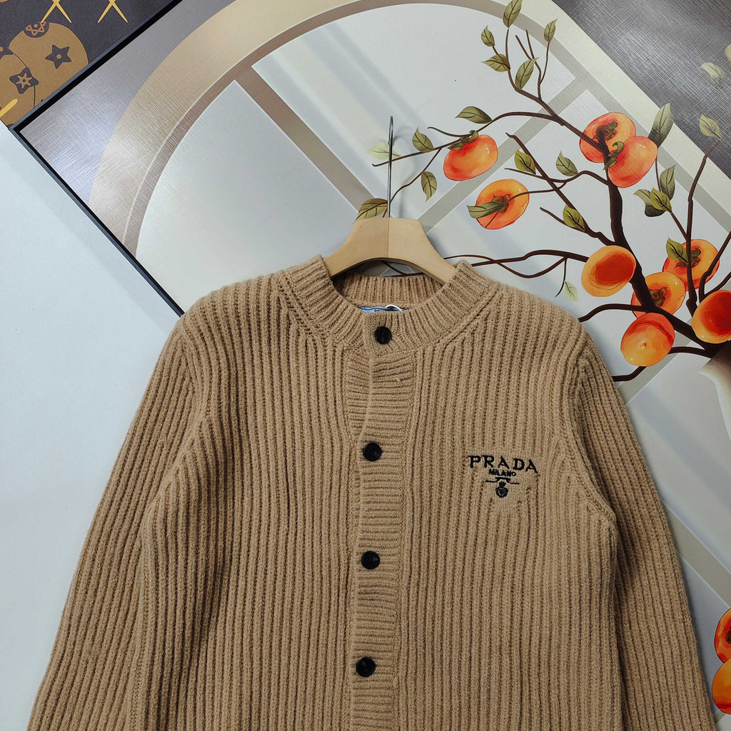 PD Chunky Needle Embroidery Wool Cardigan 1825102013
