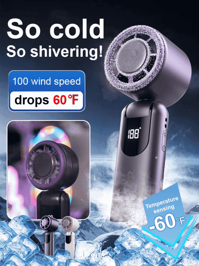 Experience sweat control in just three seconds and feel enveloped by an icy breeze in ten seconds. 🌟 Equipped with the same brushless motor technology used by NASA, enjoy the comfort of a personal air conditioner no matter where you are. 🌟
