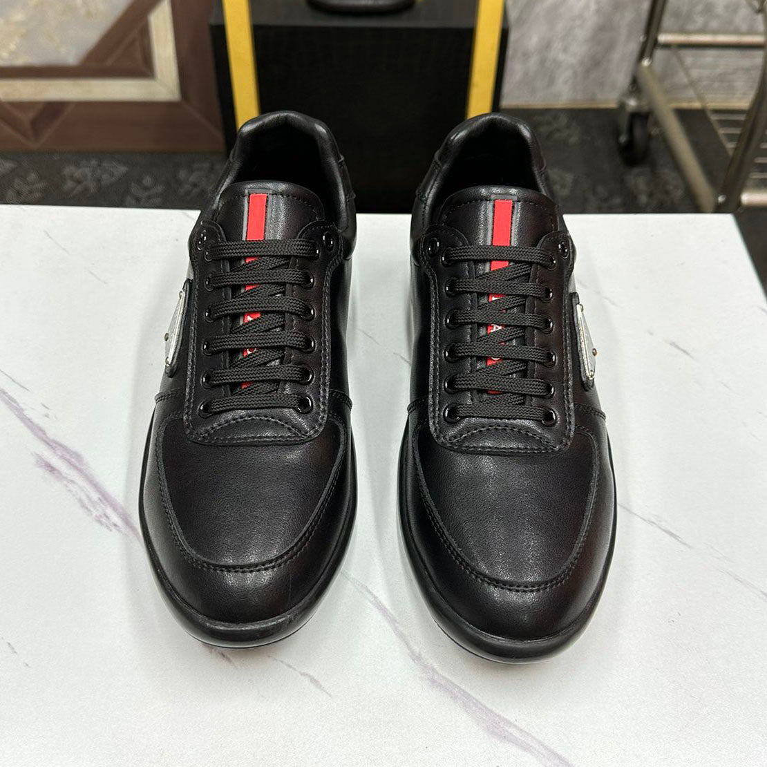 PR Leather lace-up sneakers 1824101301