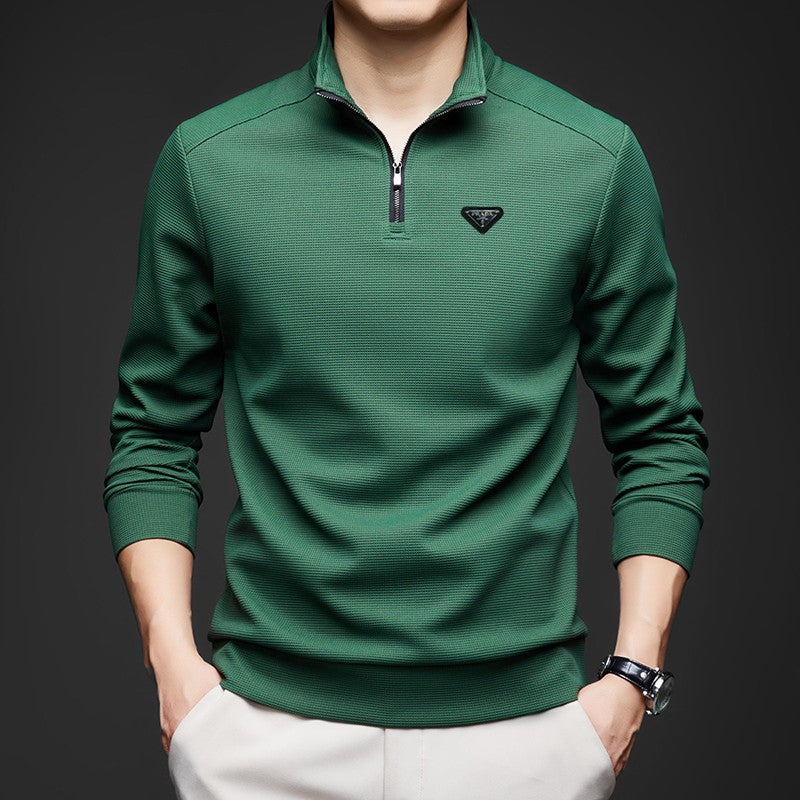 PR Half-zip stand collar top 1824091108