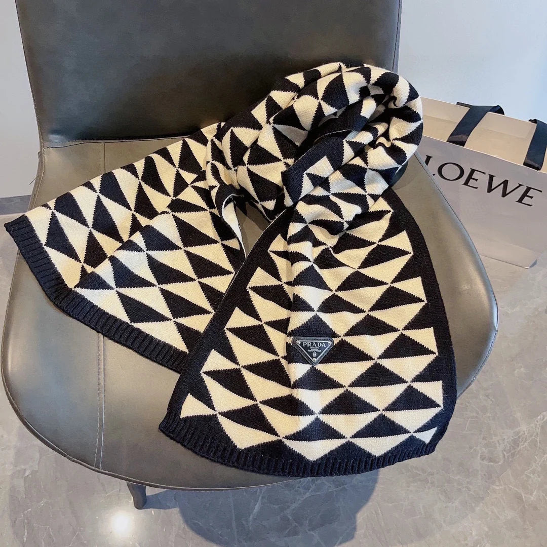 Latest couple's classic triangle logo double-sided scarf 1024110104