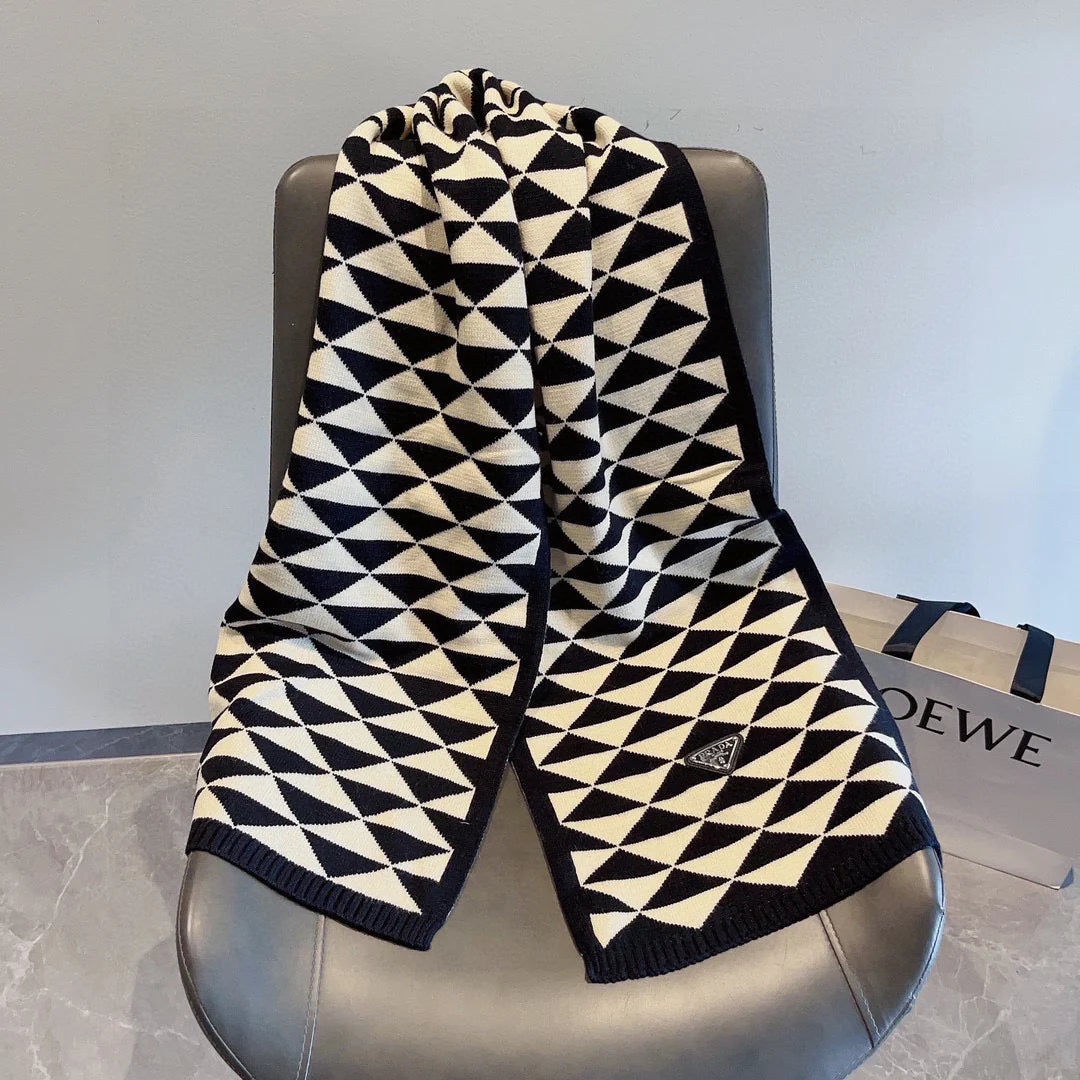 Latest couple's classic triangle logo double-sided scarf 1024110104