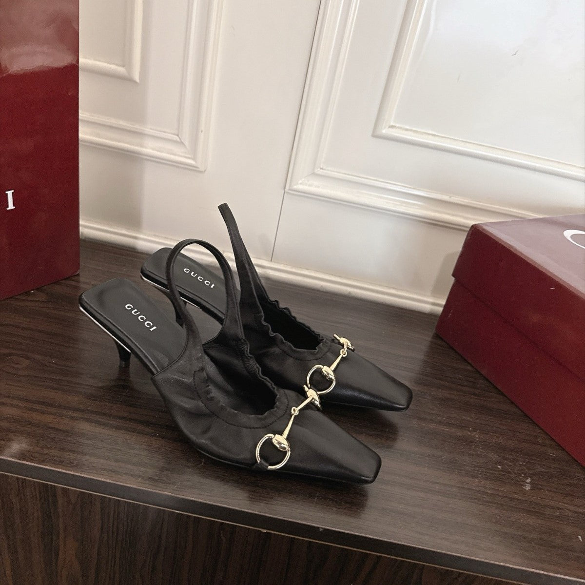 Gi 26s Vittoria Slingback Pump With Elastic Black Soft Nappa Leather