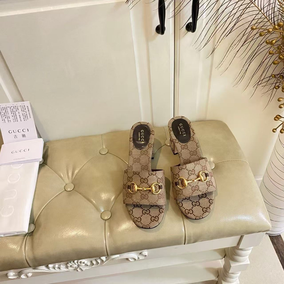 Gi 26s Sandal With Horsebit Beige Brown Canvas