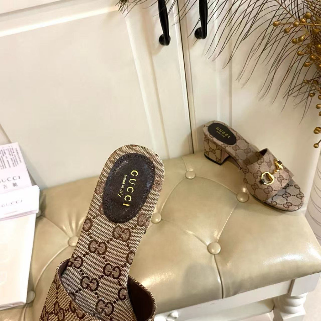 Gi 26s Sandal With Horsebit Beige Brown Canvas