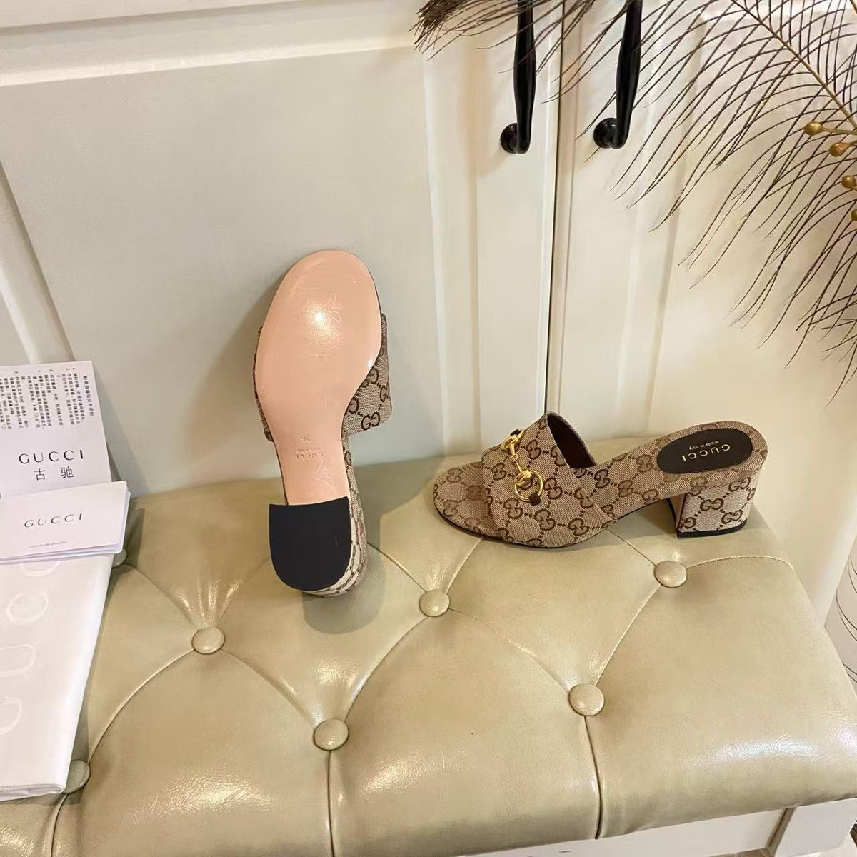 Gi 26s Sandal With Horsebit Beige Brown Canvas