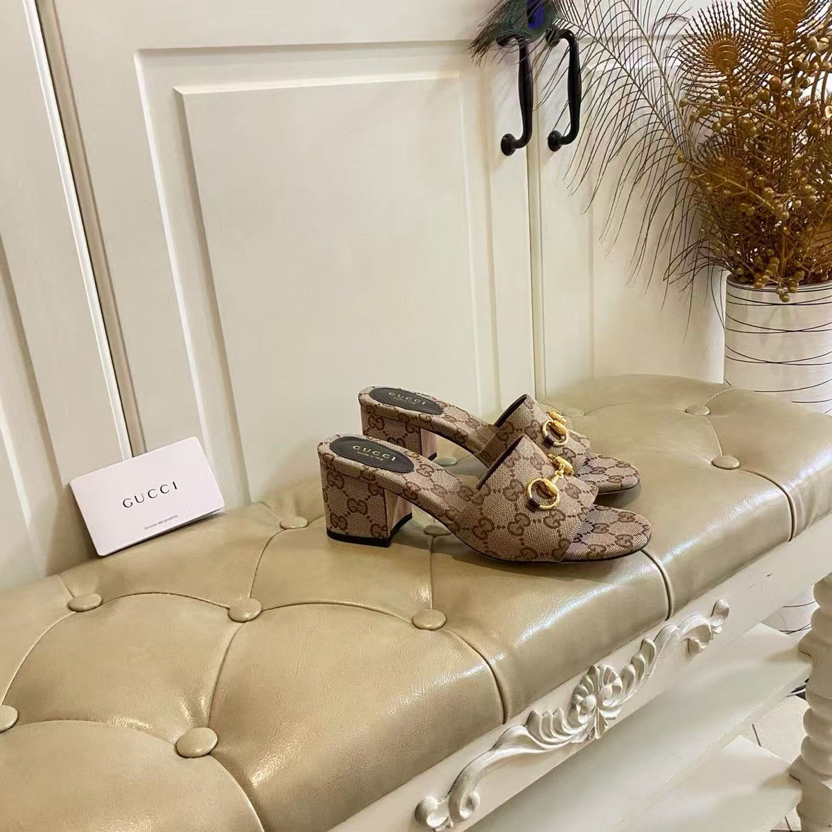 Gi 26s Sandal With Horsebit Beige Brown Canvas
