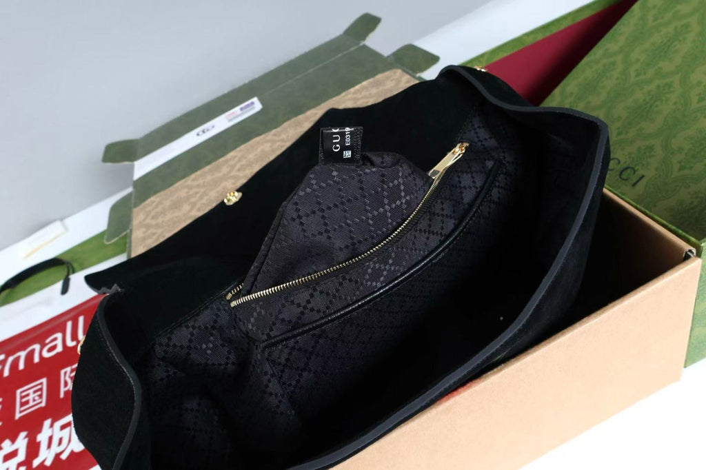 Gi 2026 Paparazzo Shoulder Bag 37cm Black Red Green Suede