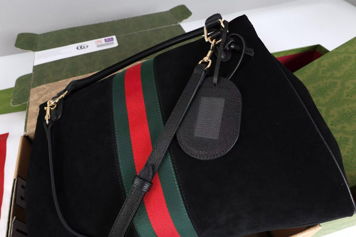 Gi 2026 Paparazzo Shoulder Bag 37cm Black Red Green Suede