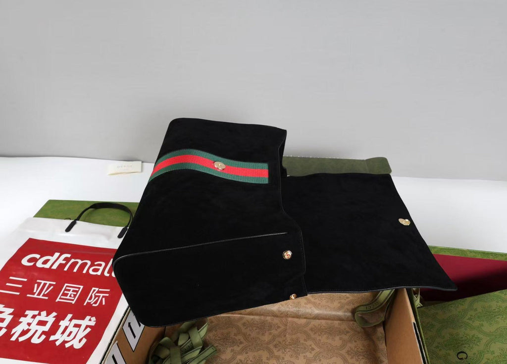 Gi 2026 Paparazzo Shoulder Bag 37cm Black Red Green Suede