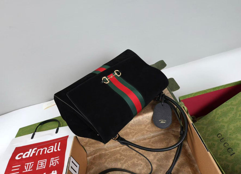 Gi 2026 Paparazzo Shoulder Bag 37cm Black Red Green Suede