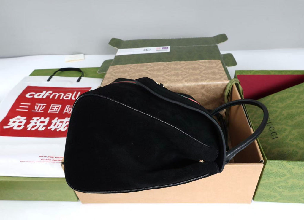 Gi 2026 Paparazzo Shoulder Bag 37cm Black Red Green Suede
