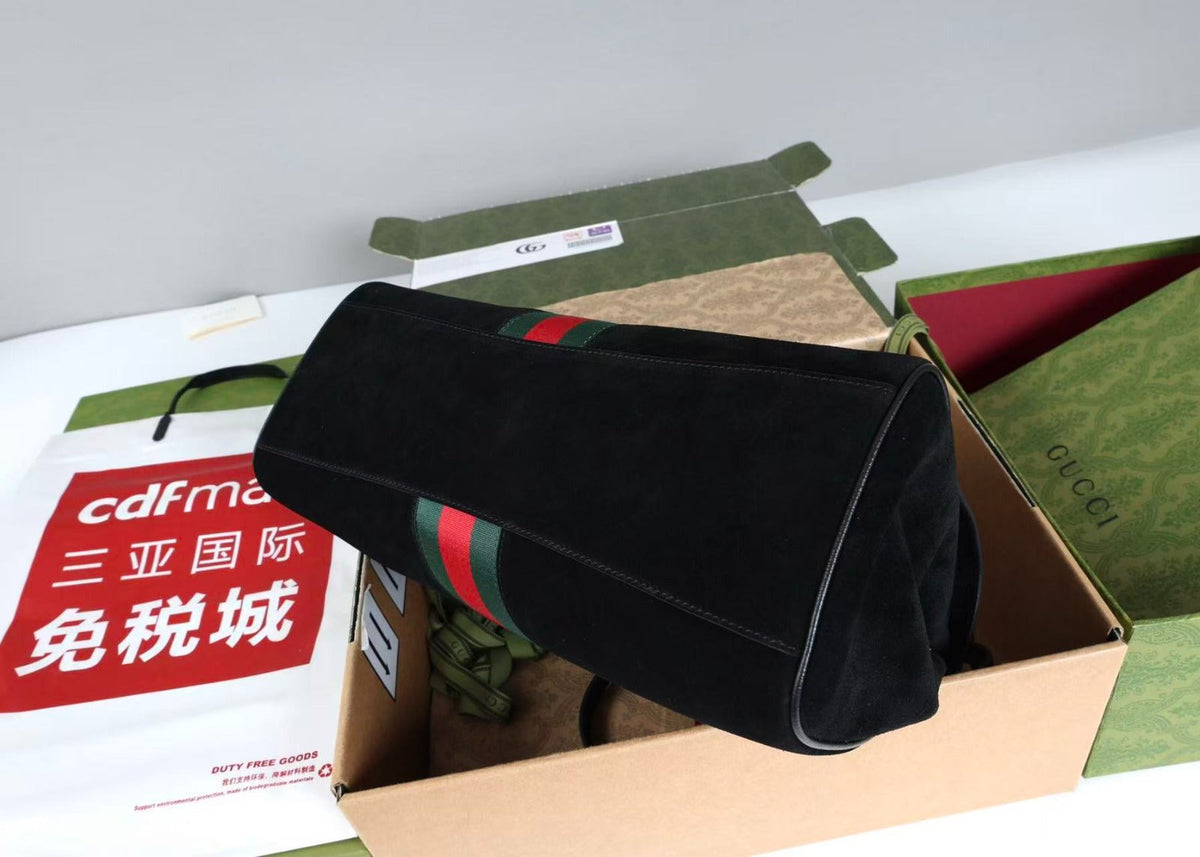 Gi 2026 Paparazzo Shoulder Bag 37cm Black Red Green Suede