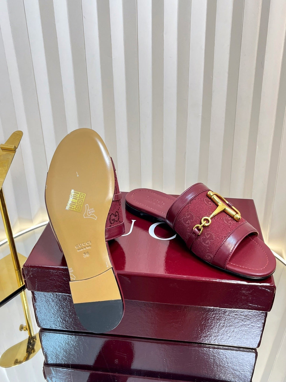 Gi 25 Horsebit GG Sandals Canvas