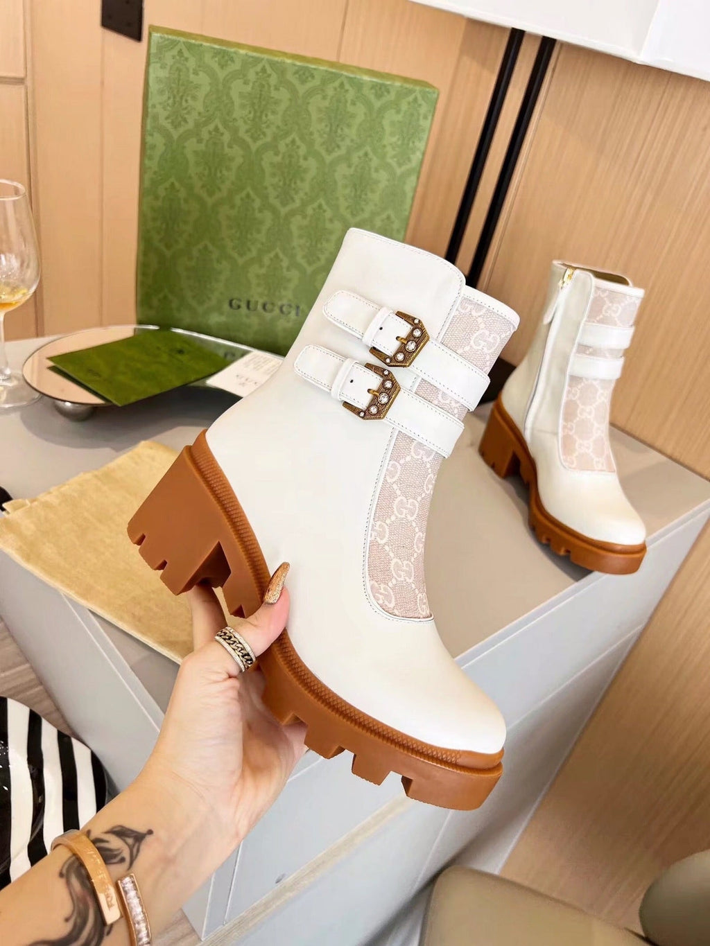 Gi ankle boots monogram cowhide