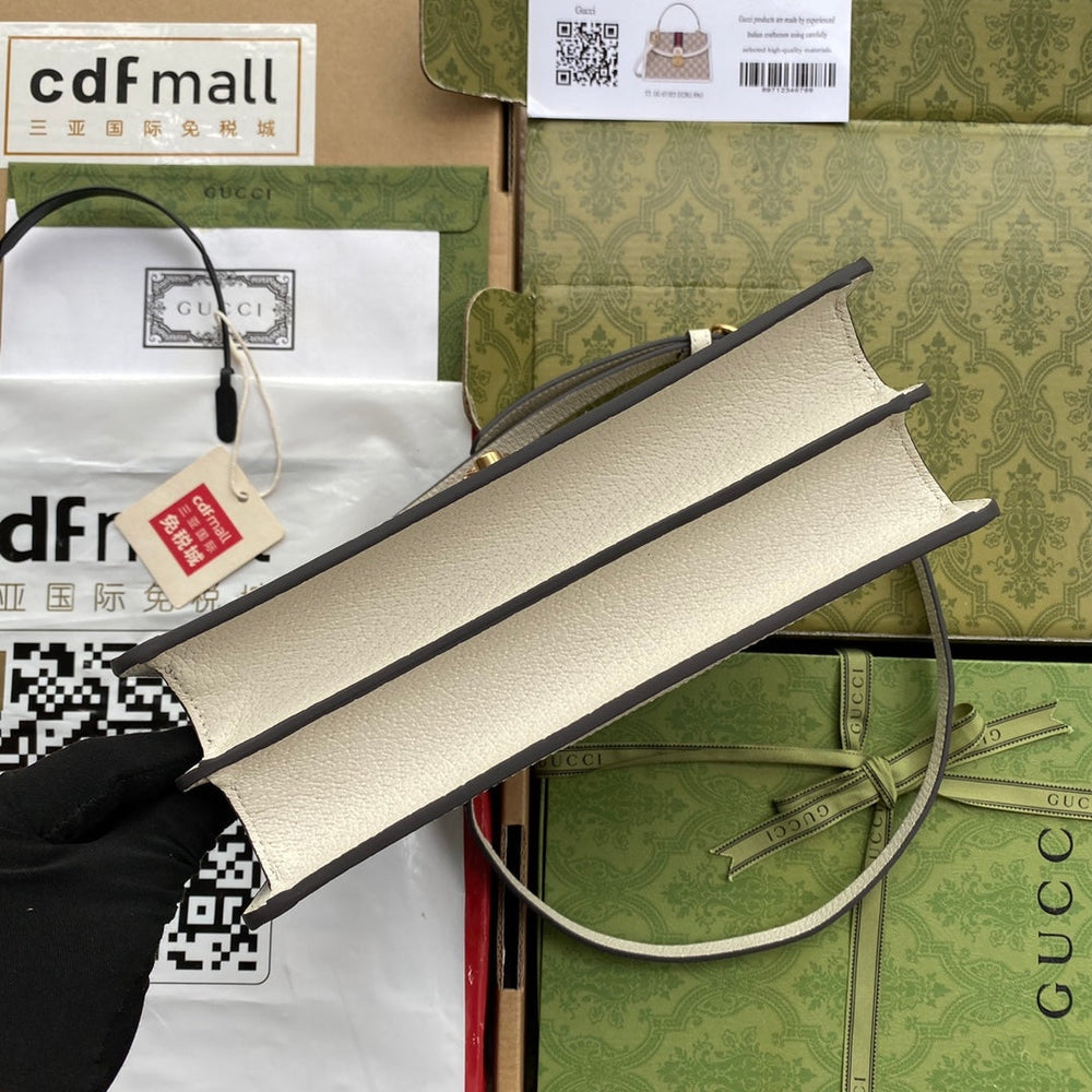 Gi Ophidia 25cm Bag Ebony Canvas Leather