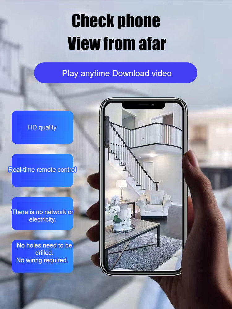 🔥【4K Ultra HD Resolution】Adhesive, installation-free home security camera.