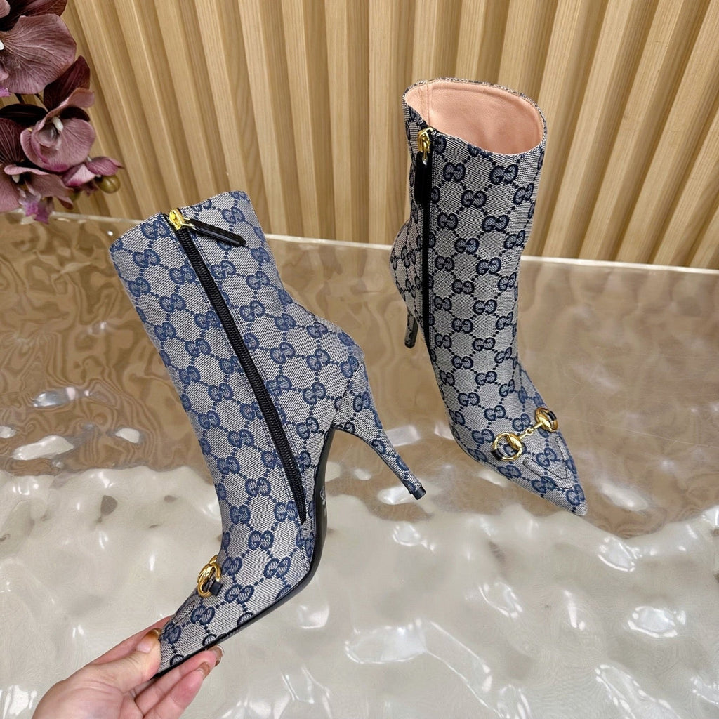 Gi  2025 Thick-heeled Square-toed Ankle Boots