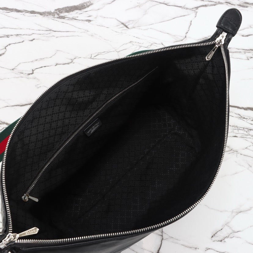 Gi Brera Large Crossbody Bag Black Lambskin (45/33cm)