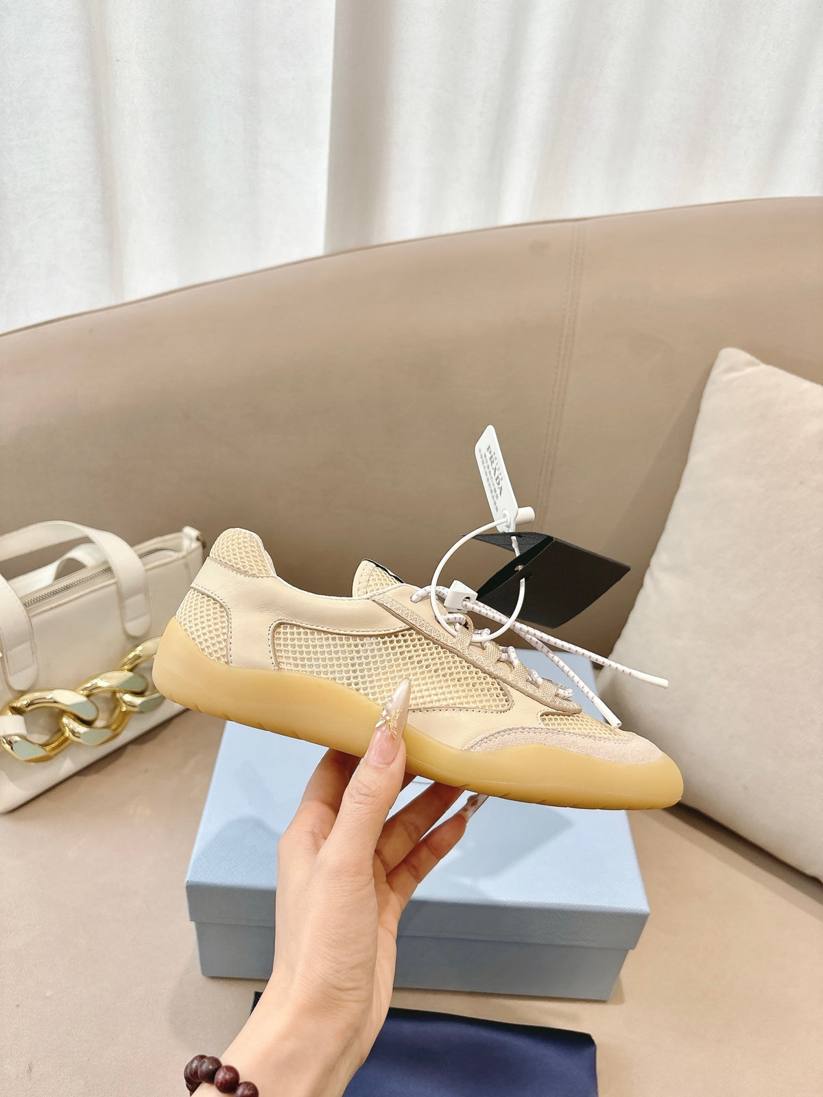 PR Speedrock leather and mesh fabric sneakers 1826051401