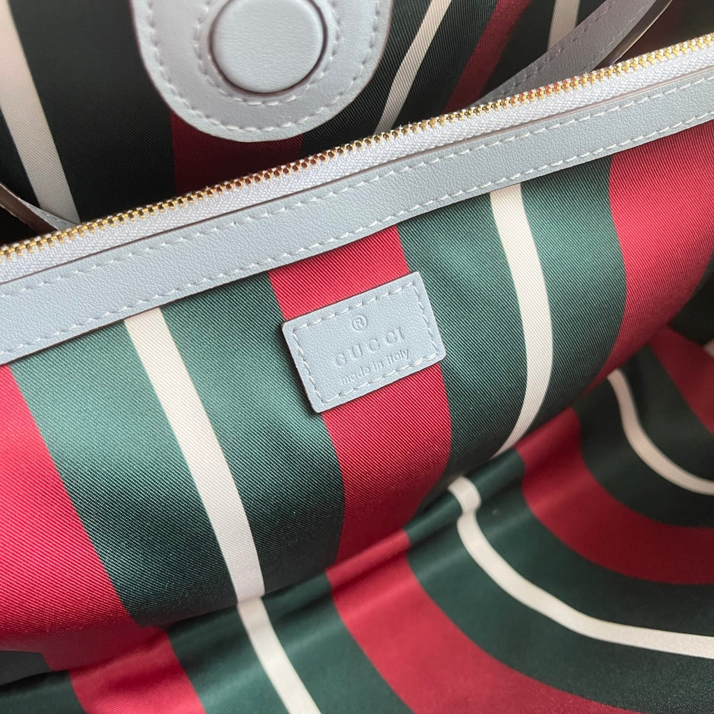 Gi Emblem Maxi Tote Bag Beige Monogram Coated Fabric