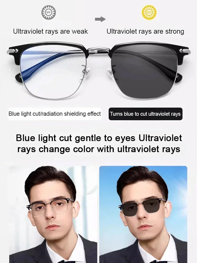 🔥【No eye tests needed, auto-adjusts. Revolutionize Your Vision Today!】Auto-focus blue light blocking reading glasses