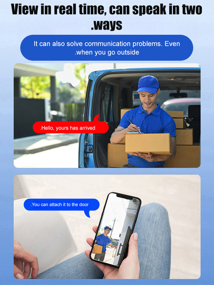 🔥【4K Ultra HD Resolution】Adhesive, installation-free home security camera.